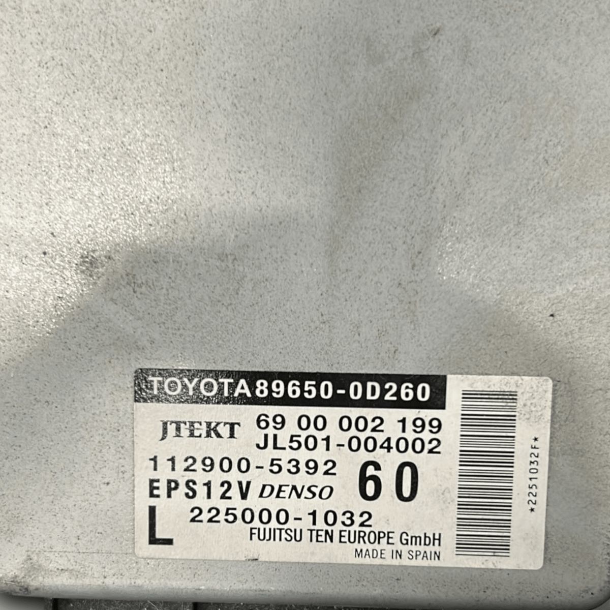 Centralina servosterzo toyota yaris iii cod:89650-0d260 (2011 > 2020) - F&P CRASH SRL - Ricambi Usati