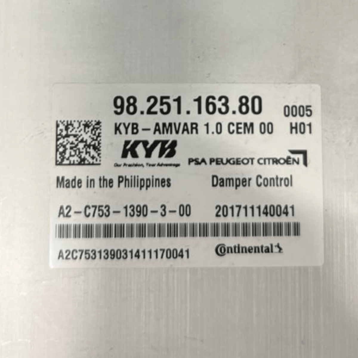 Centralina Sospensioni DS7 Crossback (2017 - ) cod: 9825116380 - F&P CRASH SRLS - Ricambi Usati