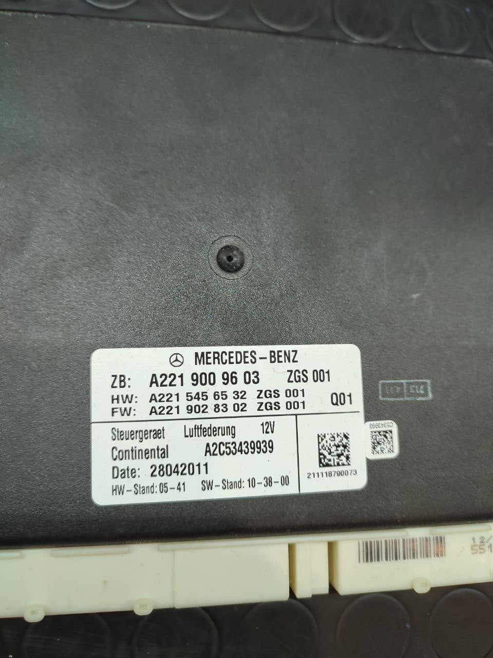 Centralina sospensioni pneumatiche Mercedes class S ( w221 ) cod A2219009603 - F&P CRASH SRLS - Ricambi Usati