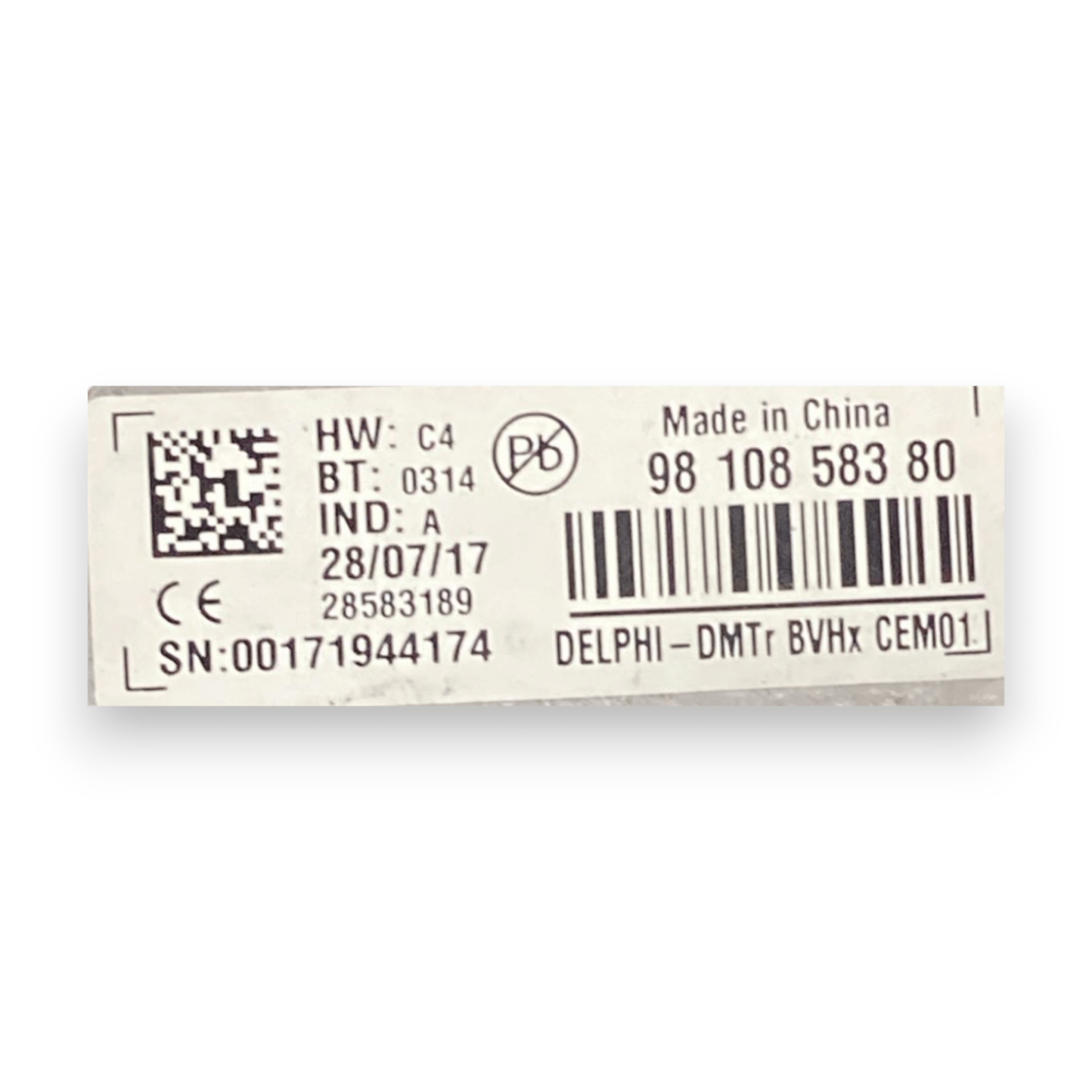Centralina strat & stop peugeot partener 1.6 diesel cod:9810858380 (2018 - ) - F&P CRASH SRLS - Ricambi Usati