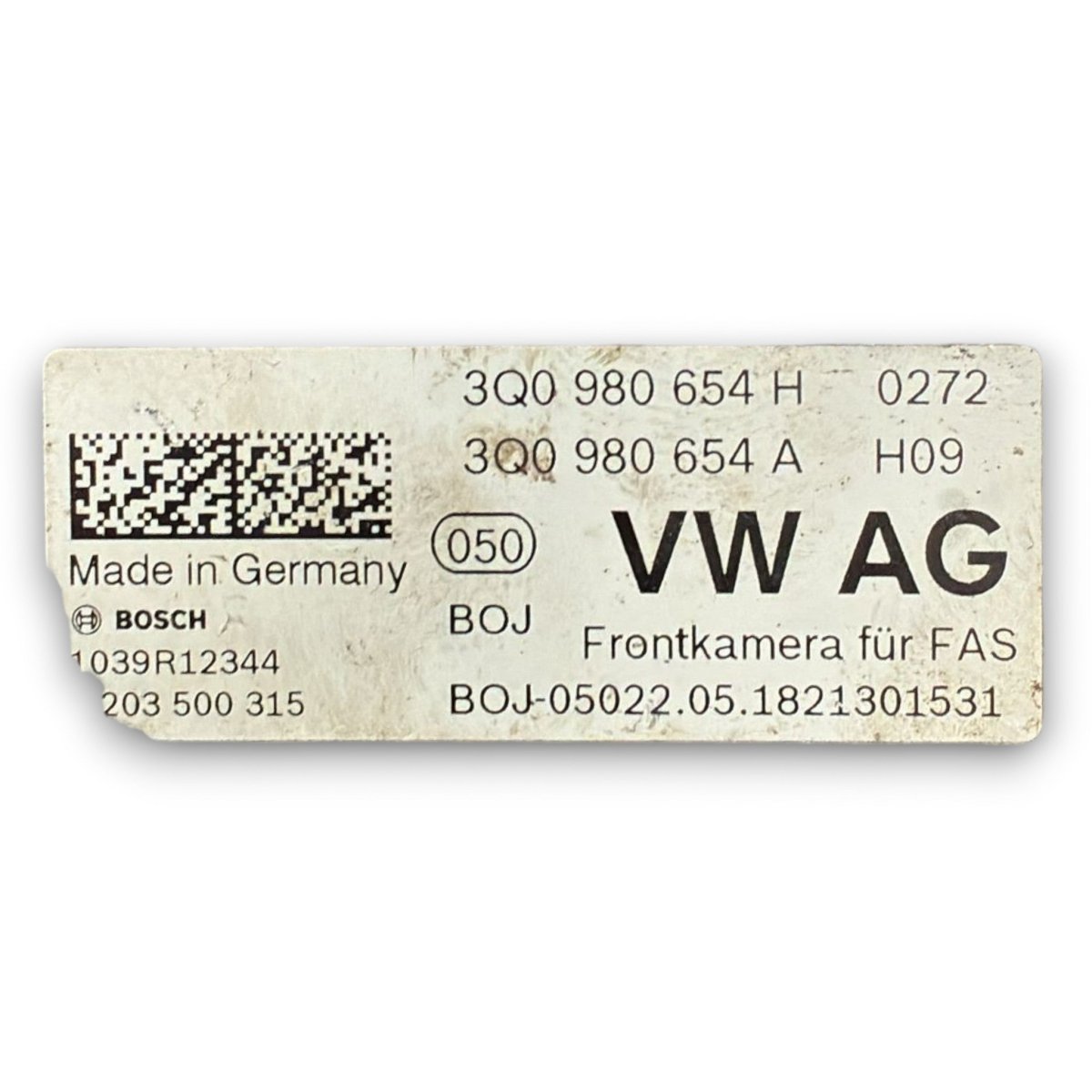 centralina telecamera anteriore Volkswagen t - roc cod . 3q0980654 (2017 >) - F&P CRASH SRL - Ricambi Usati