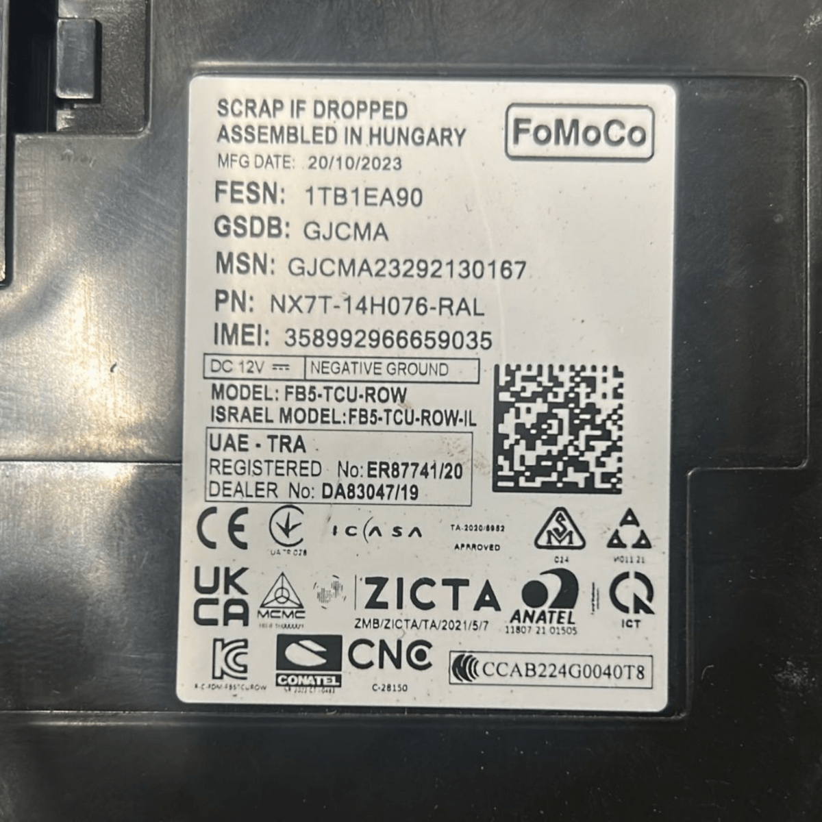Centralina telematica ford focus iv cod:nx7t-14h076-ral (2018 > 2025) - F&P CRASH SRL - Ricambi Usati