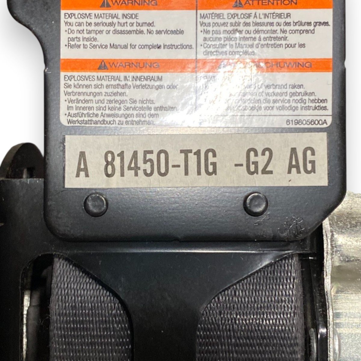 Cintura di sicurezza anteriore destra (dx) honda cr - v (2011 - 2017) Cod: a81450 - t1g - g2ag - F&P CRASH SRLS - Ricambi Usati