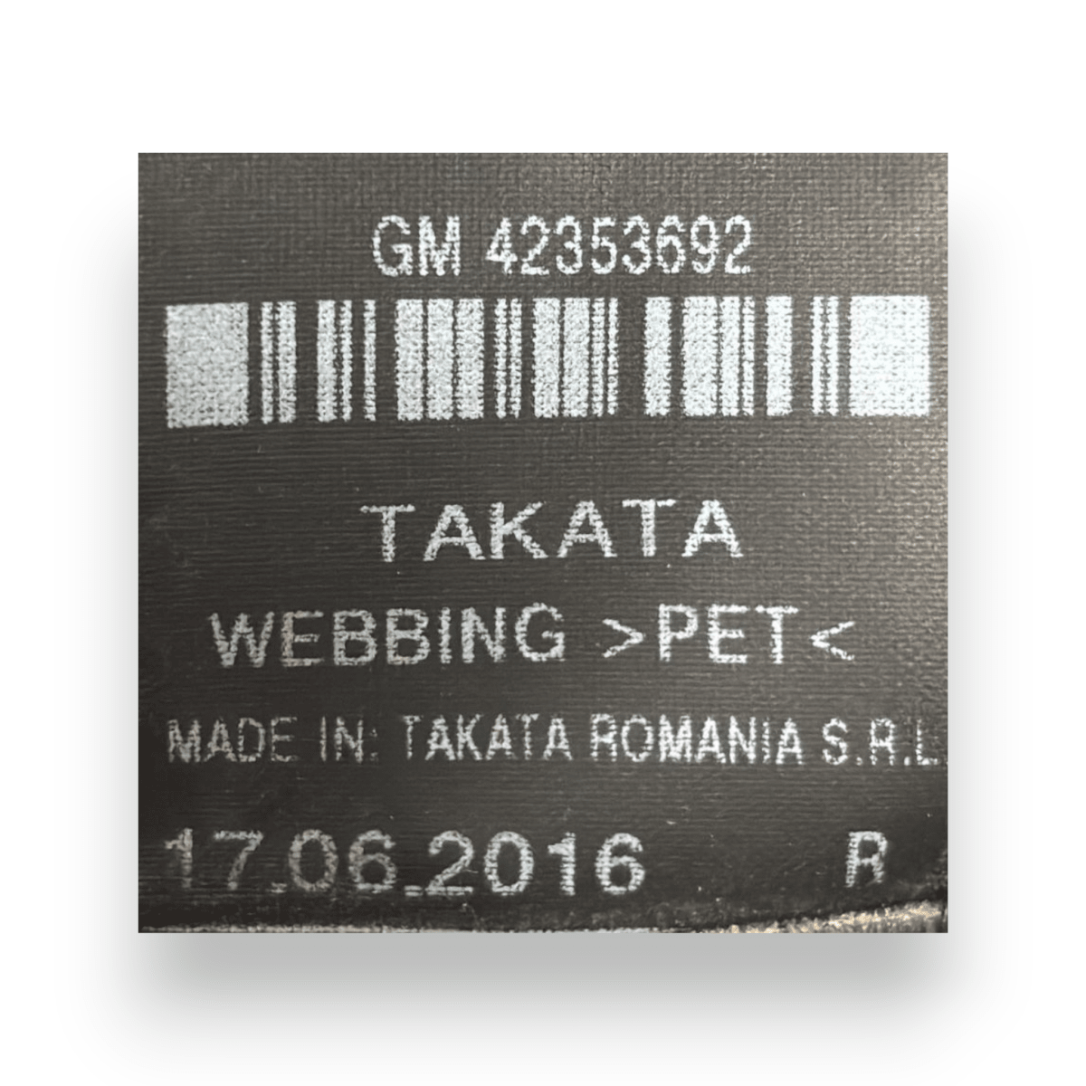 Cintura di sicurezza anteriore destra (dx) opel mokka x cod:42353692 (2012 - 2019) - F&P CRASH SRL - Ricambi Usati