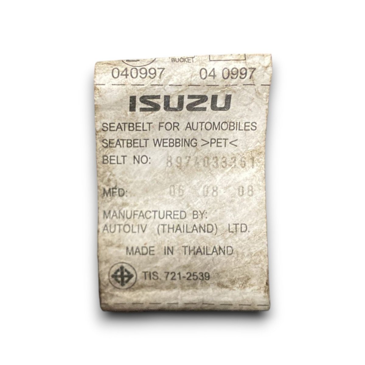 Cintura di sicurezza anteriore destra isuzu d - max cod . 8974033361 (2002 > 2011) - F&P CRASH SRL - Ricambi Usati