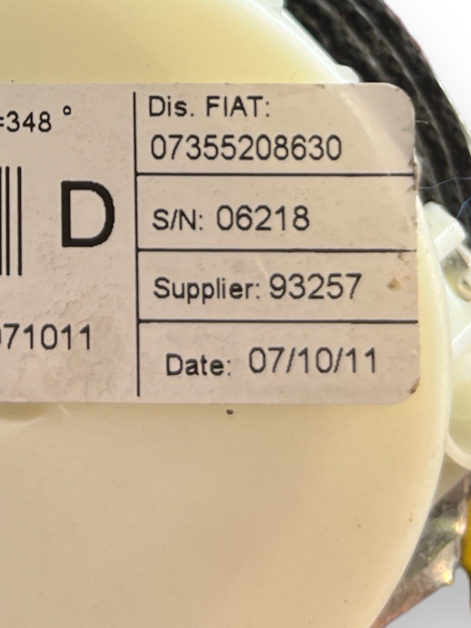 Cintura di Sicurezza con Pretensionatore anteriore destra (dx) Fiat Bravo (2007 al 2014) cod: 07355208630 - F&P CRASH SRLS - Ricambi Usati