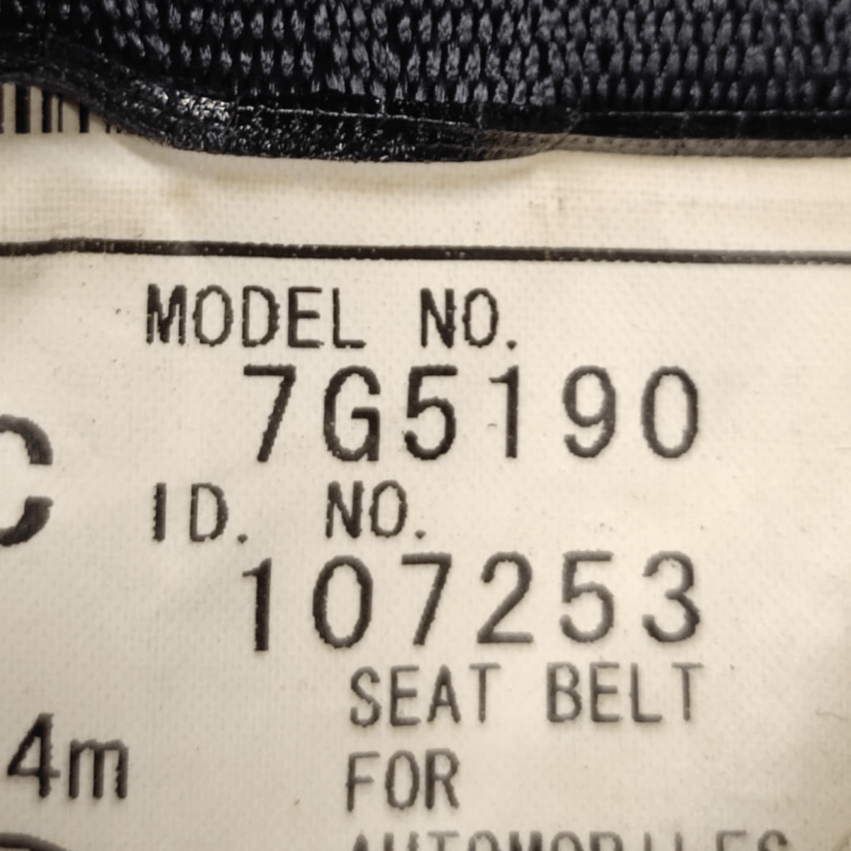 Cintura Di Sicurezza Posteriore Centrale Toyota Yaris C COD: 7G5190 (2011 - 2019) - F&P CRASH SRLS - Ricambi Usati