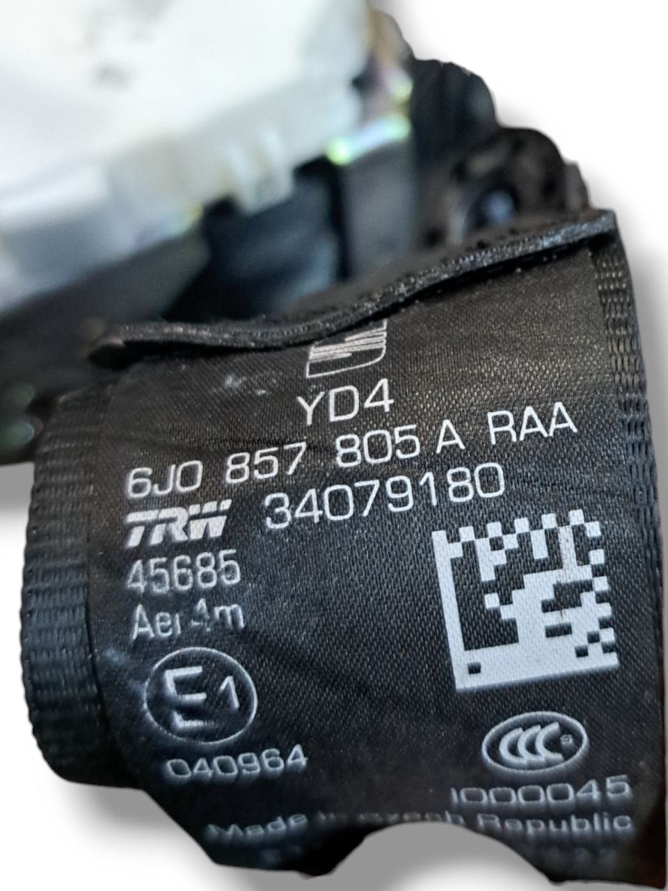 Cintura di sicurezza posteriore destra Seat Ibiza IV (2008-2017) COD:6J0857805A - F&P CRASH SRLS - Ricambi Usati