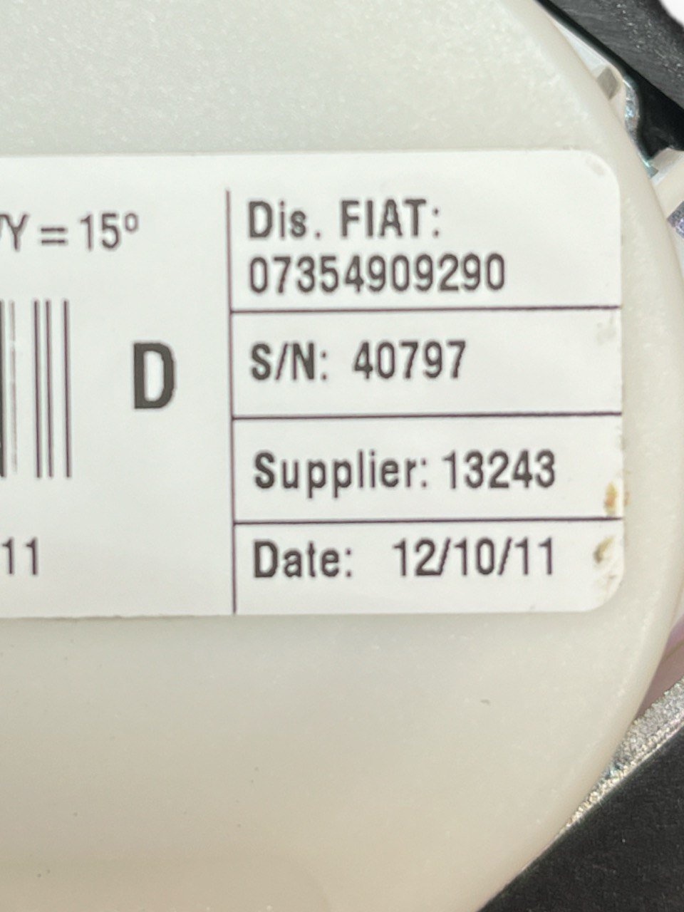 Cintura di Sicurezza posteriore destro (dx) Fiat Bravo (2007 al 2014) cod: 07354909290 - F&P CRASH SRLS - Ricambi Usati