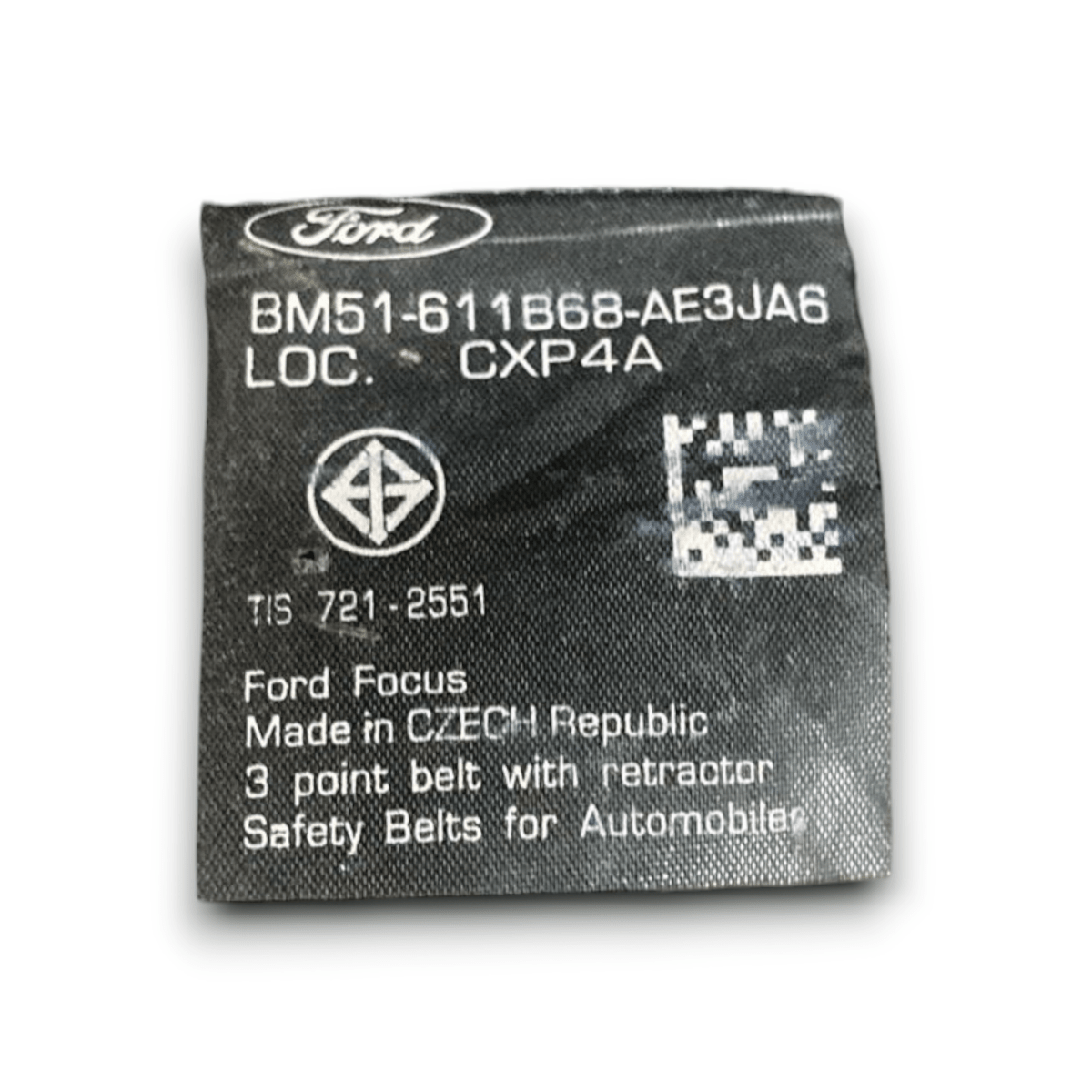Cintura di sicurezza posteriore destro Ford focus III cod . bm51 - 611b68 - ae3ja6 (2011 > 2018) - F&P CRASH SRL - Ricambi Usati