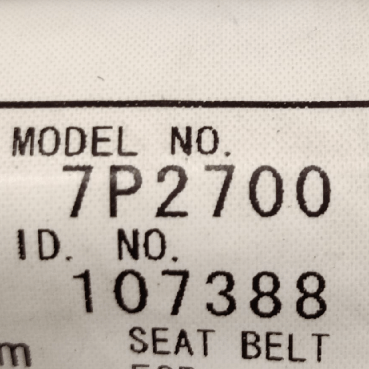 Cintura Di Sicurezza Posteriore Sinistra Toyota Yaris C COD: 7P2700 (2011 - 2019) - F&P CRASH SRLS - Ricambi Usati