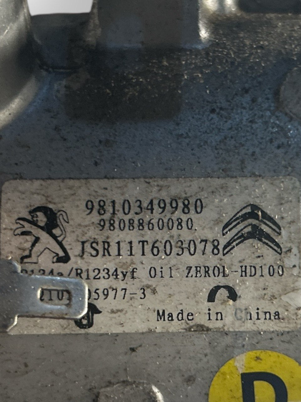 Citroen C3 III 1.2 Benzina (2016 > ) cod . 9810349980 Compressore Aria Condizionata - F&P CRASH SRLS - Ricambi Usati