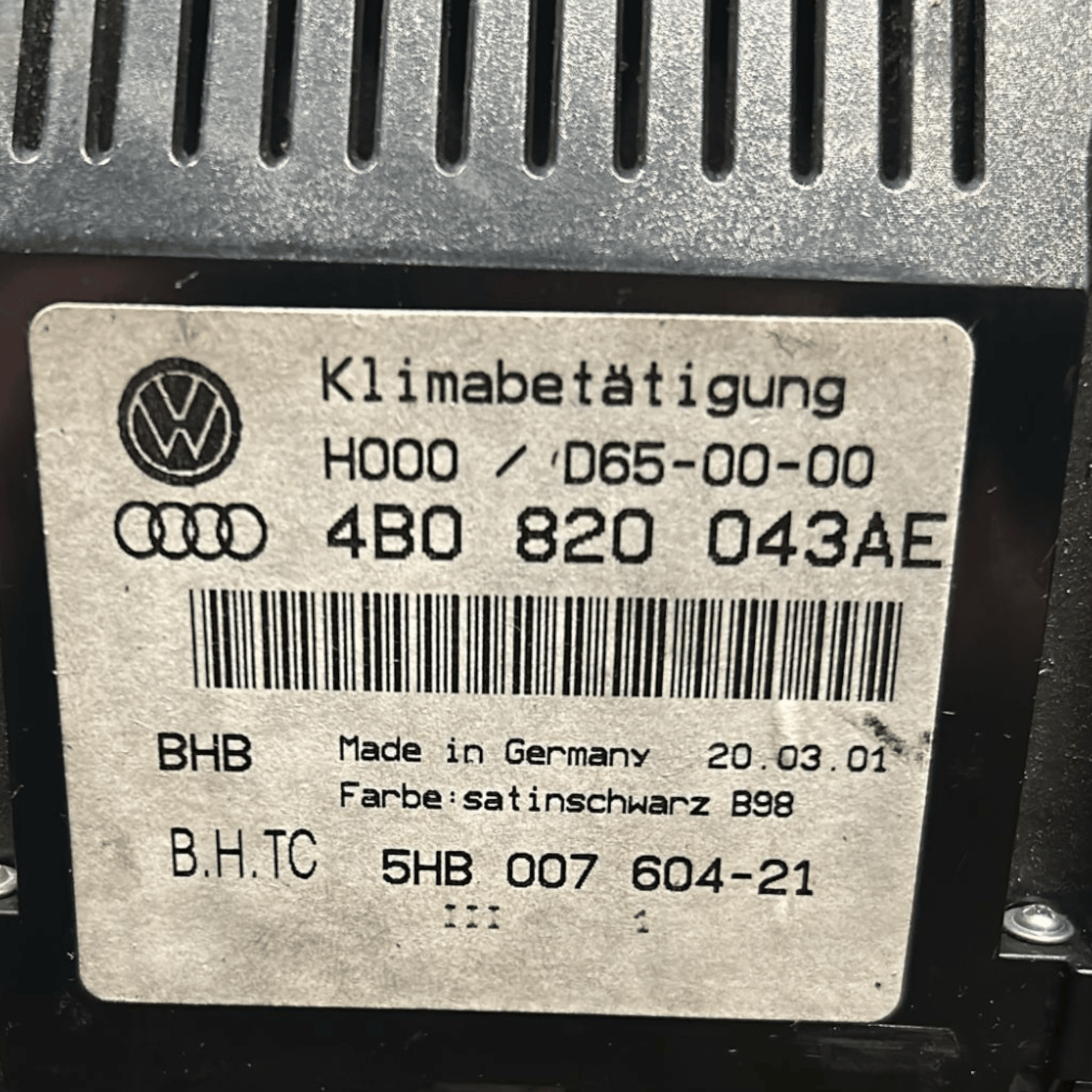 Comandi Clima Audi A6 C5 (1997 > 2004) cod:4B0820043AE - F&P CRASH SRLS - Ricambi Usati