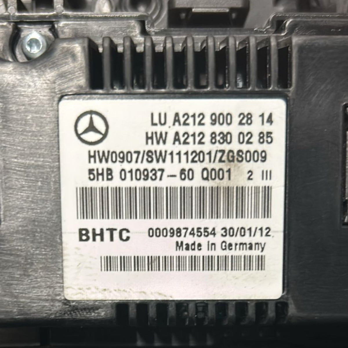 Mercedes Benz E-Class W212 climate controls code: A2129002814 (2009 > 2016) - F&P CRASH SRLS - Used Parts