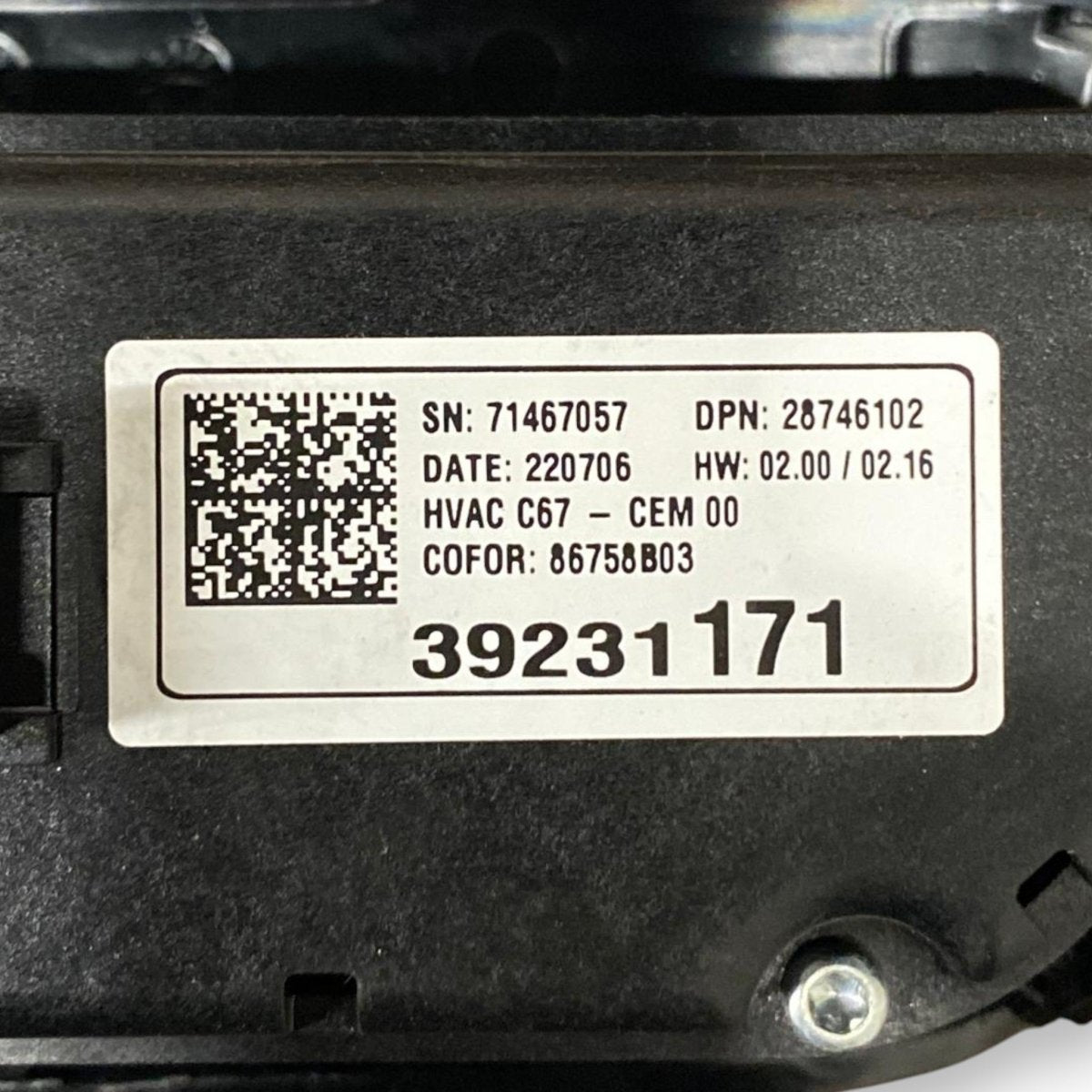 Comandi clima Opel Corsa F (2019 - ) Cod: 39231171 - F&P CRASH SRL - Ricambi Usati