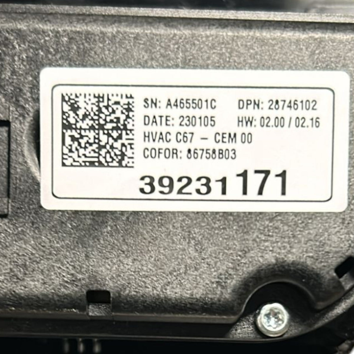 Comandi Clima Opel corsa F cod:39231171 (2019 >) - F&P CRASH SRLS - Ricambi Usati