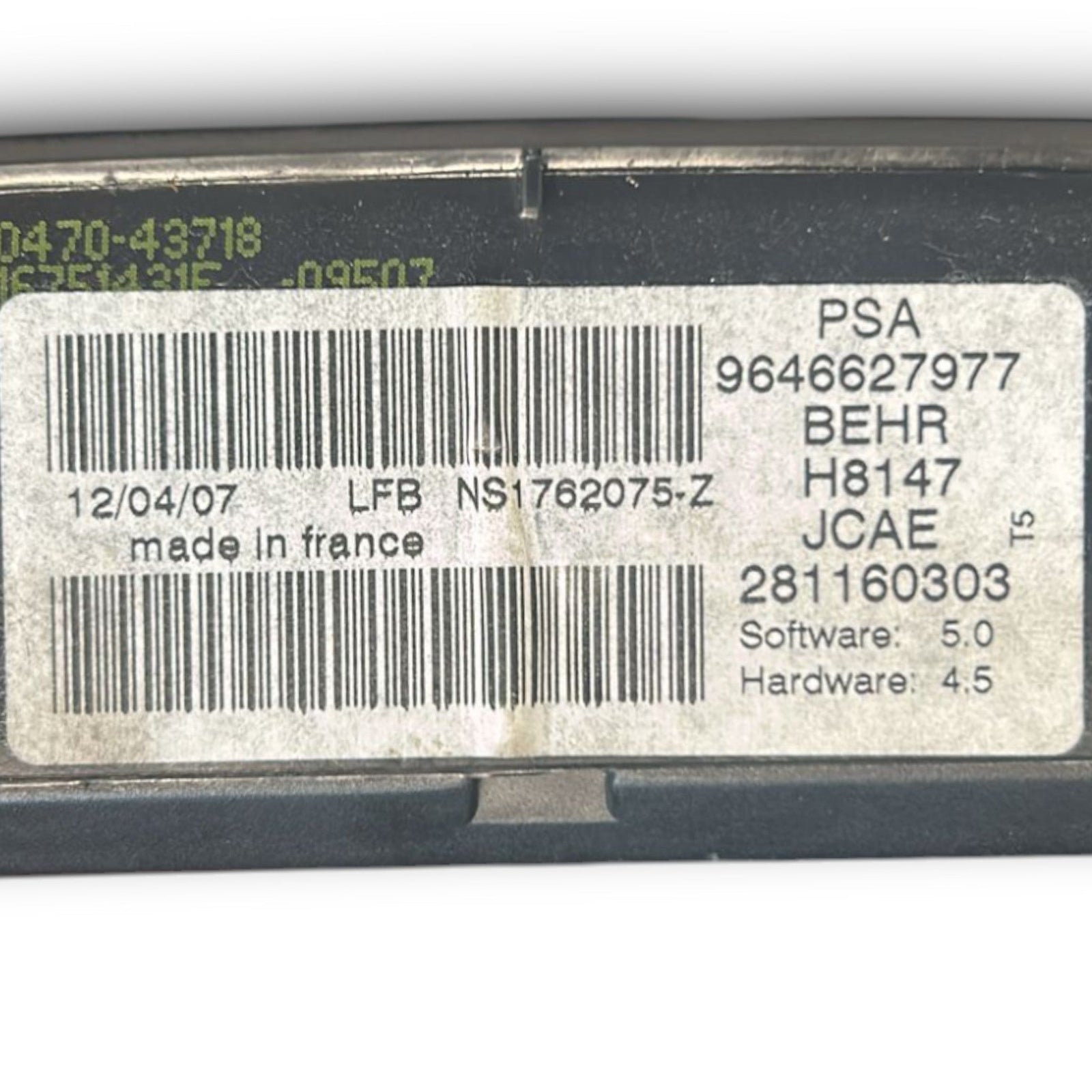 Comandi Clima Peugeot 307 cod.9646627977 (2001 > 2009) - F&P CRASH SRLS - Ricambi Usati