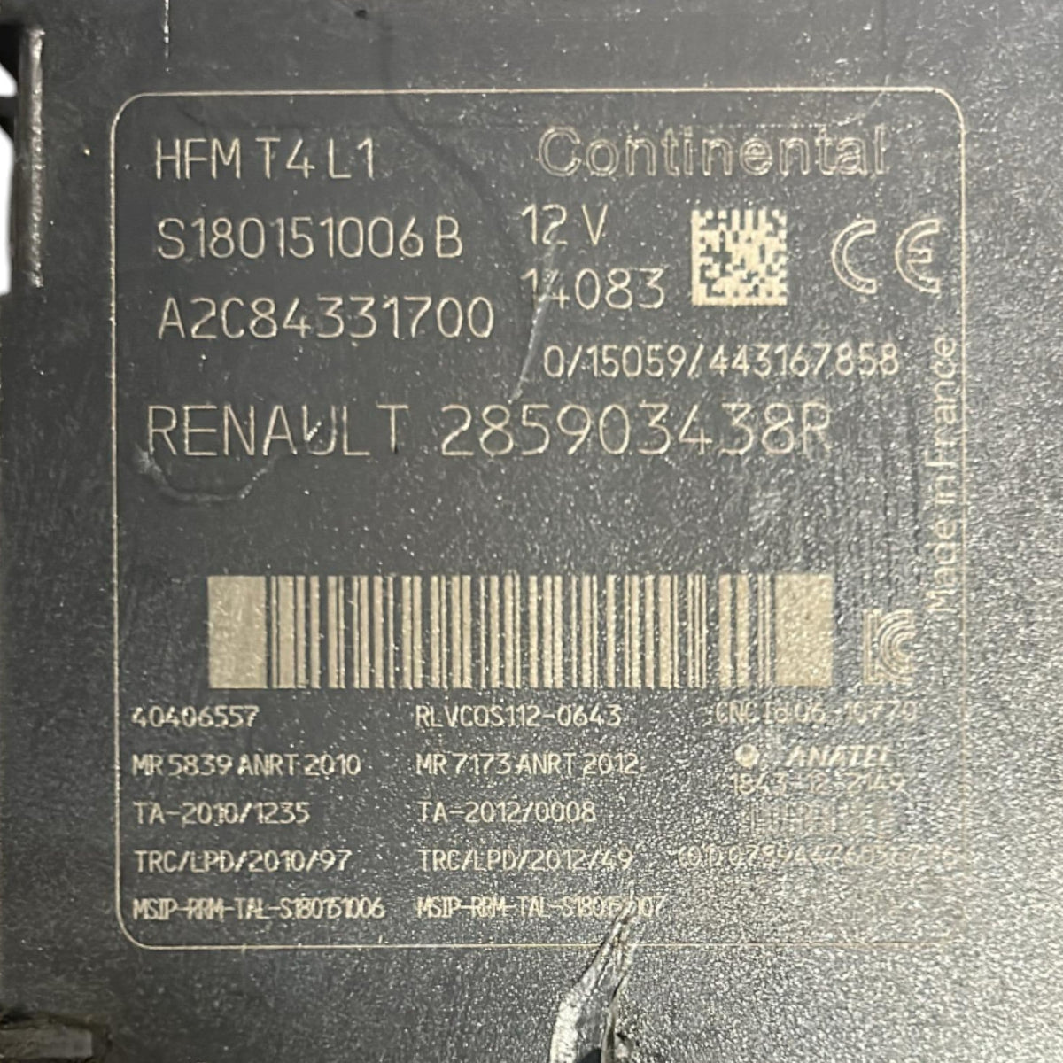Starter Switch + Key Renault Clio IV cod.285903438R (2012 > 2019) Key Reader / Ignition Lock - F&P CRASH SRLS - Used Parts