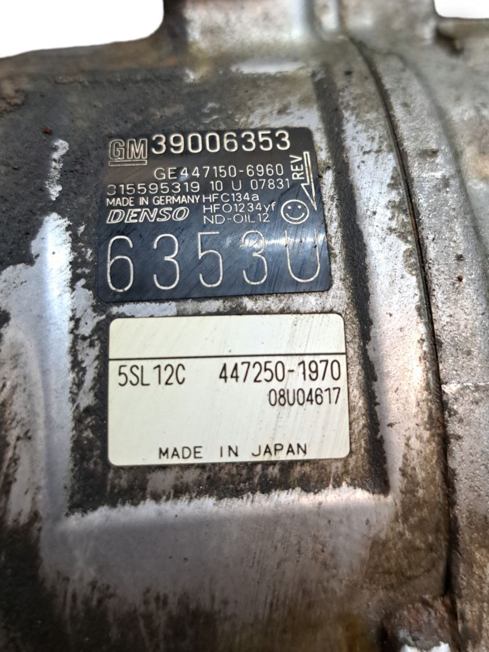 Compressore Aria clima Opel Corsa E 1.4 benzina (2015>) COD:447150-6960 - F&P CRASH SRLS - Ricambi Usati