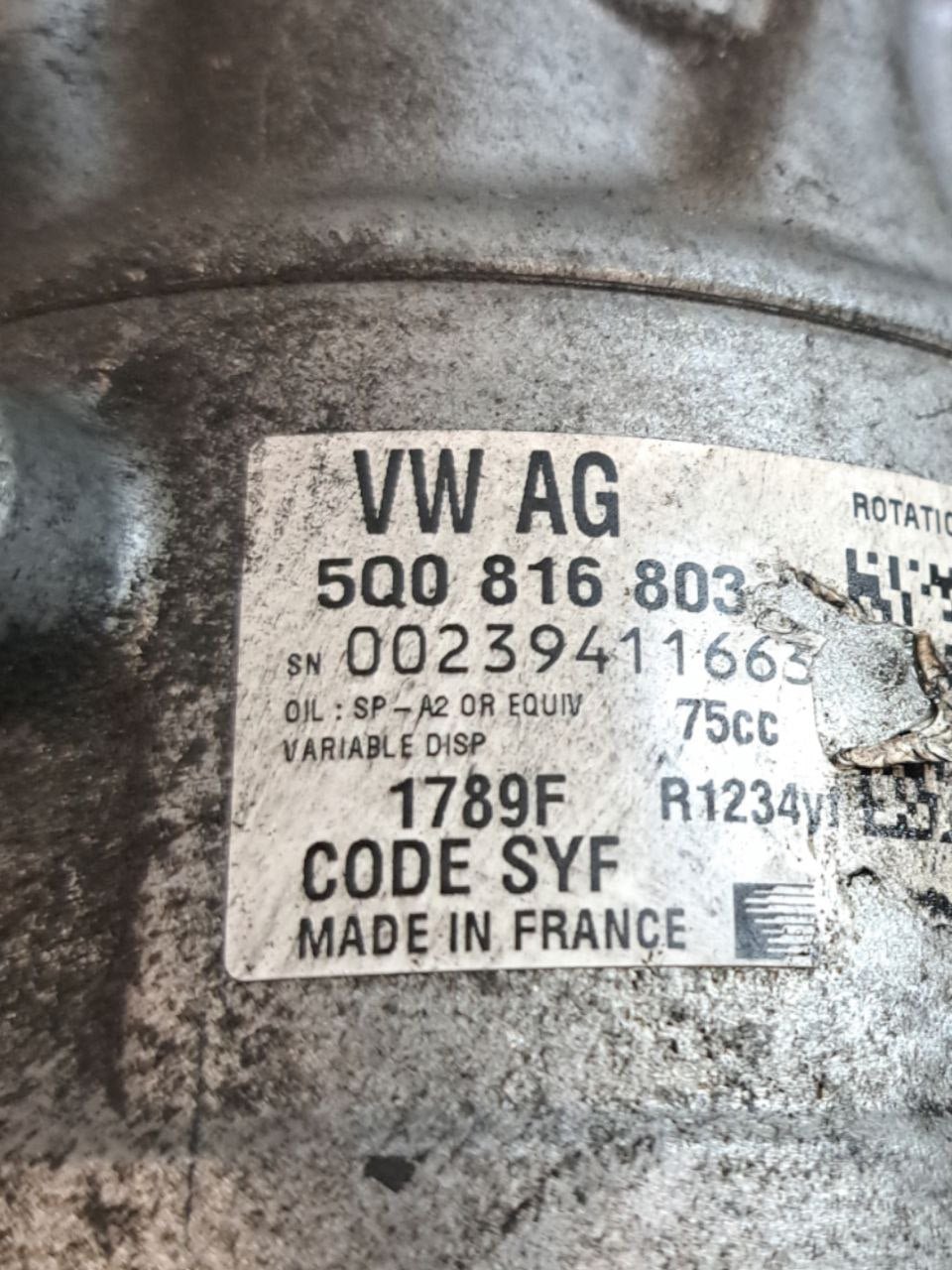 Air conditioning compressor Seat Ibiza 1.2 Petrol (2015 to 2017) COD:5Q0816803E - F&P CRASH SRLS - Used Parts