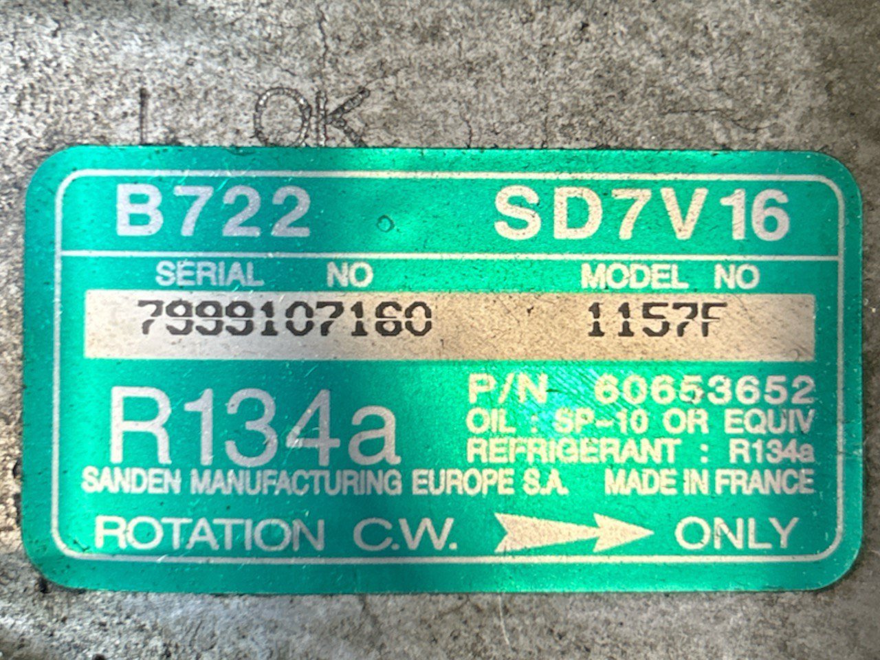 Air Conditioning Compressor Alfa Romeo (147) 1.9 Diesel (2000 > 2010) code . 60653652 - F&P CRASH SRLS - Used Parts