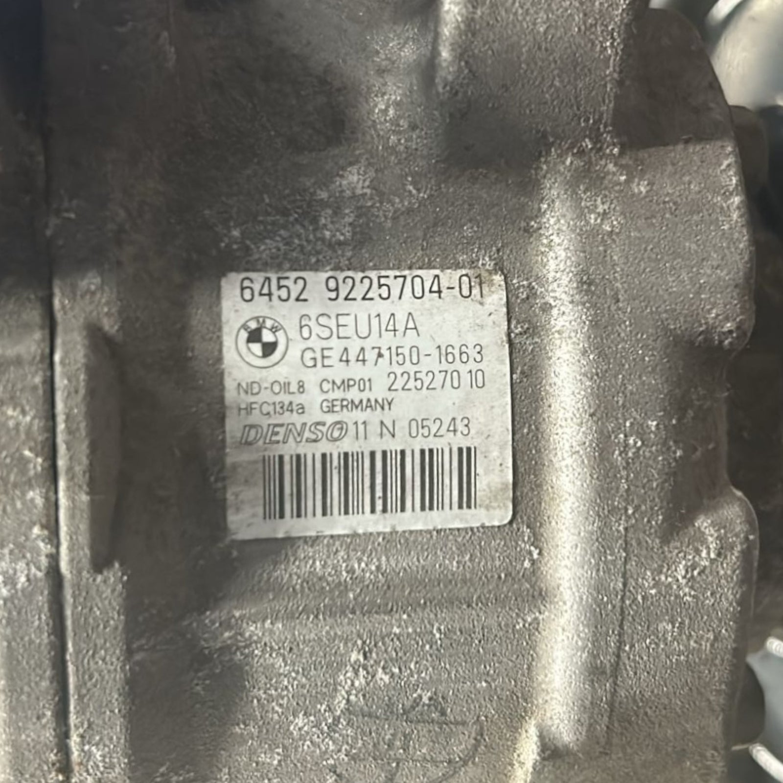 Air Conditioning Compressor BMW X3 (F25) code.9225704 - 01 2.0 Diesel (2010 > 2017) - F&P CRASH SRLS - Used Parts