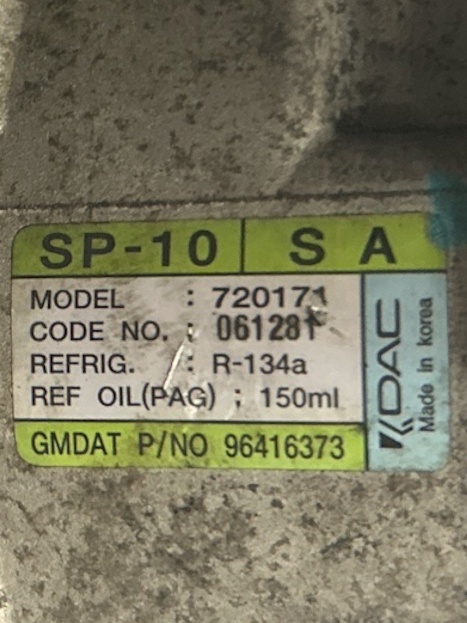 Compressore Aria Condizionata Chevrolet Aveo 1.2 Benzina (2006 > ) cod . 720171 - F&P CRASH SRLS - Ricambi Usati