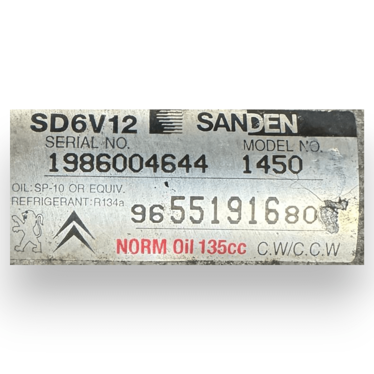 Compressore aria condizionata Citroën C3 Pluriel 1.4 diesel cod.9655191680 (2003 - 2010) - F&P CRASH SRL - Ricambi Usati