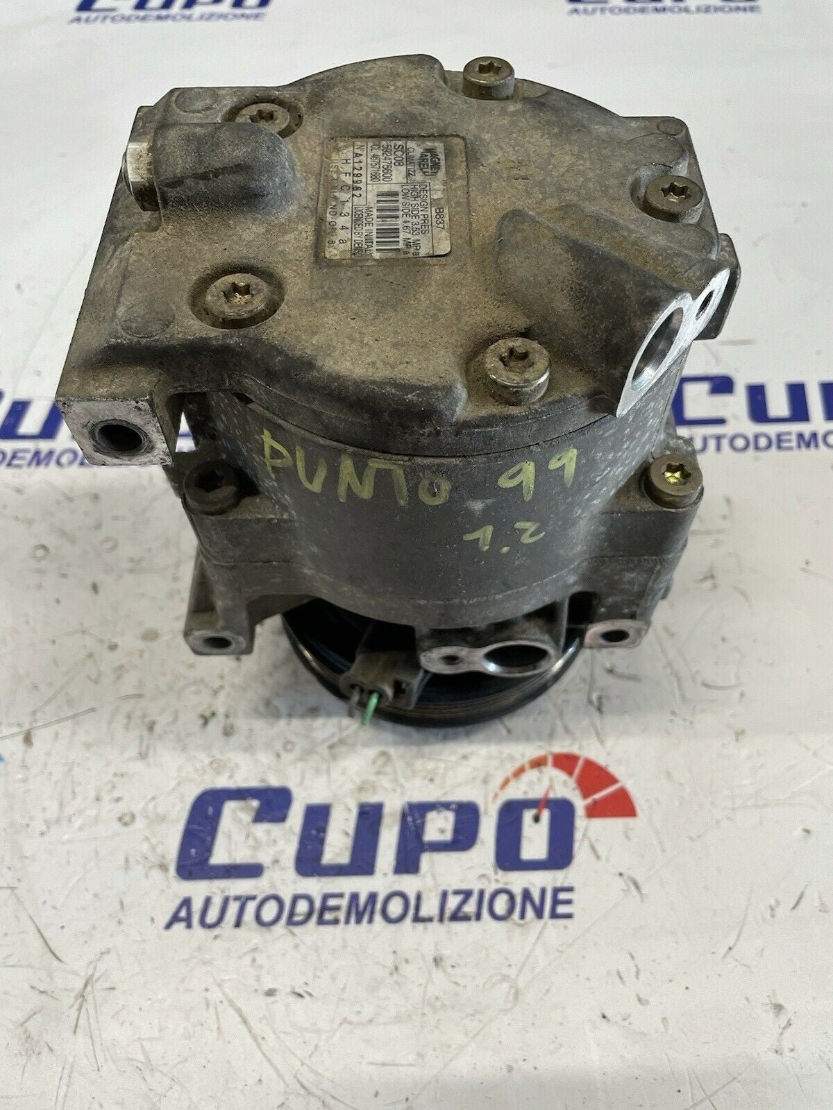Air Conditioning Compressor Clima FIAT 1.2 Bz PUNTO(188) '99 to '03 592475600 - F&P CRASH SRLS - Used Parts