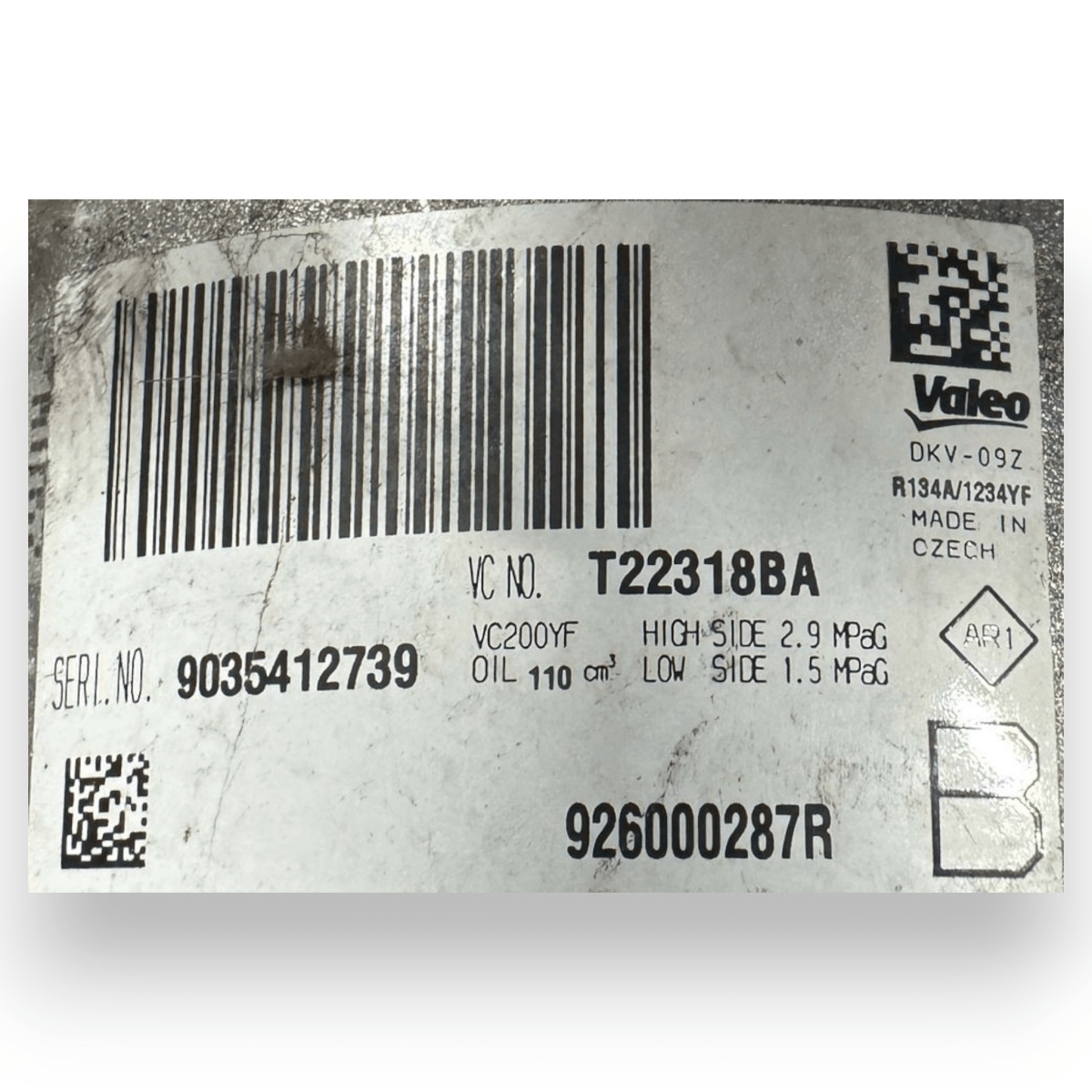 Compressore aria condizionata Dacia Sandero II 1.0 benzina cod.926000287R (2012 - 2021) - F&P CRASH SRL - Ricambi Usati