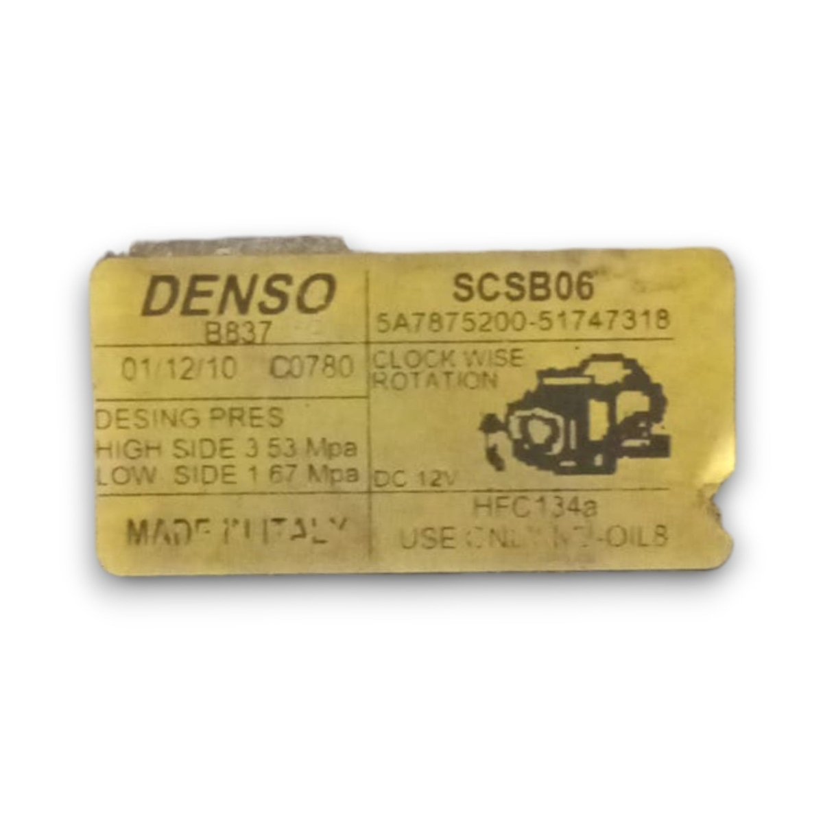 Compressore aria condizionata fiat 500 cod . 5a7875200 1.2 benzina (2007 > 2025) - F&P CRASH SRL - Ricambi Usati