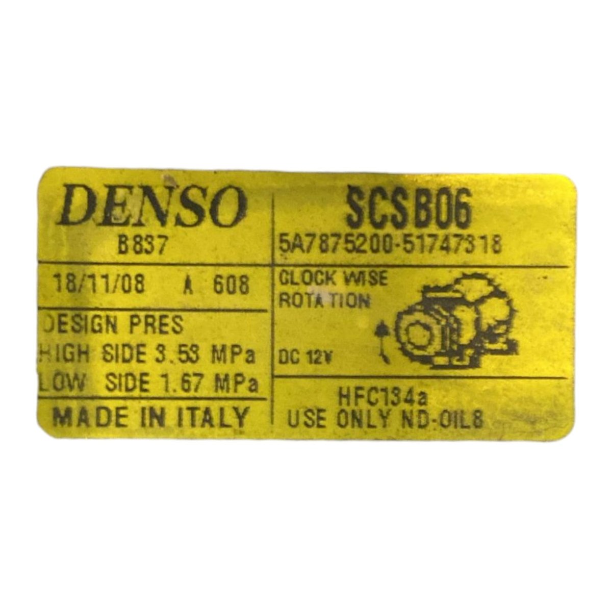 Compressore aria condizionata fiat 500 cod . 5a7875200 1.2 benzina (2007 > 2025) - F&P CRASH SRL - Ricambi Usati