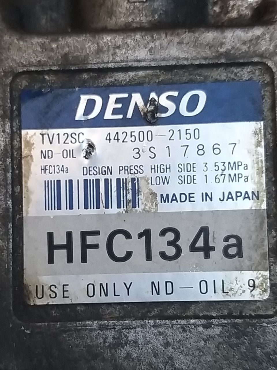 Air Conditioning Compressor Fiat Bravo / Brava / Marea / Alfa Romeo 145 1.4 Petrol (1995 - 2002) Code: 442500-2150 - F&P CRASH SRLS - Used Parts