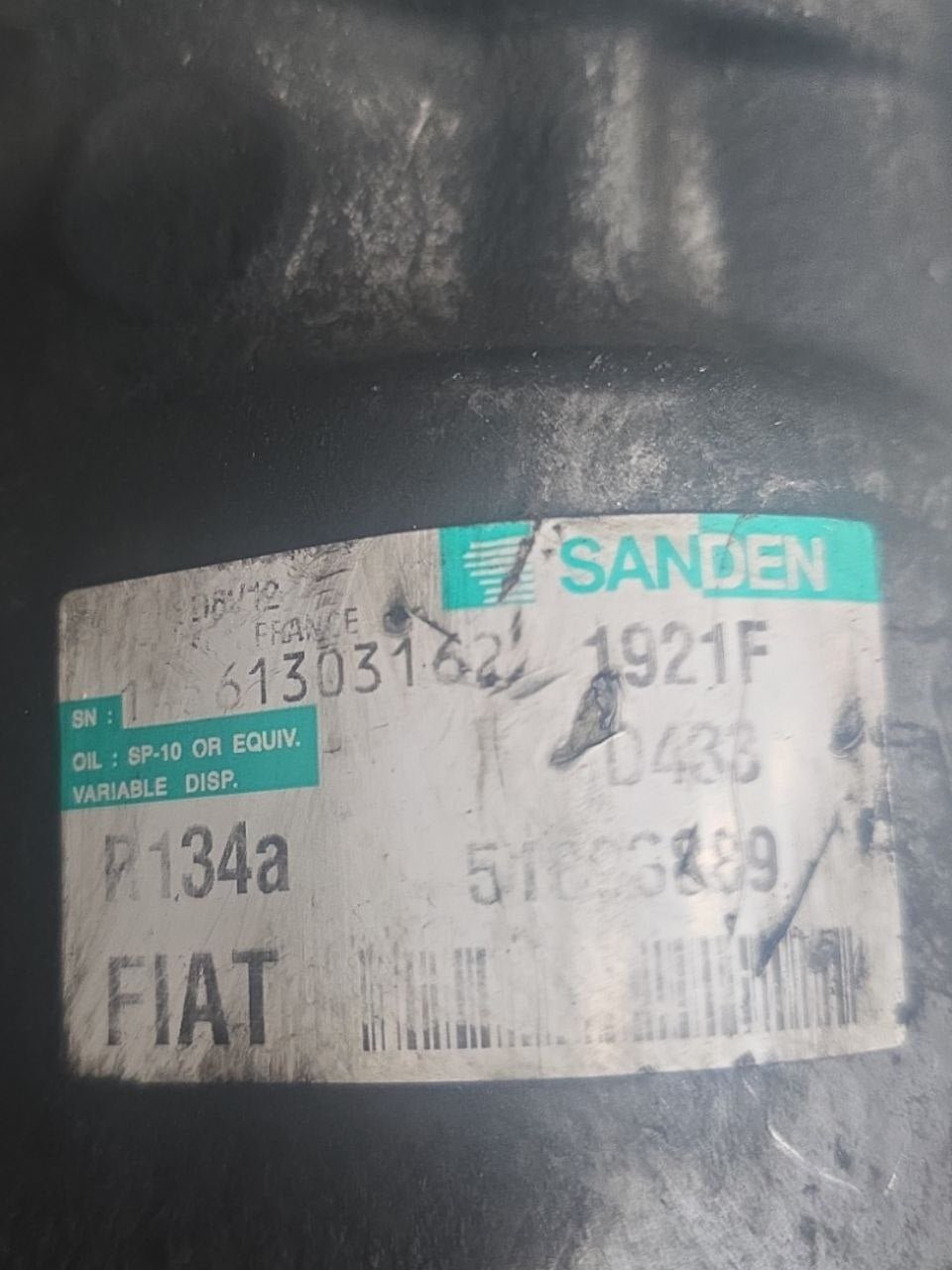 Air Conditioning Compressor Fiat Grande Punto / Alfa / Lancia 1.2 Petrol (2010) Code: 51893889 - F&P CRASH SRLS - Used Parts