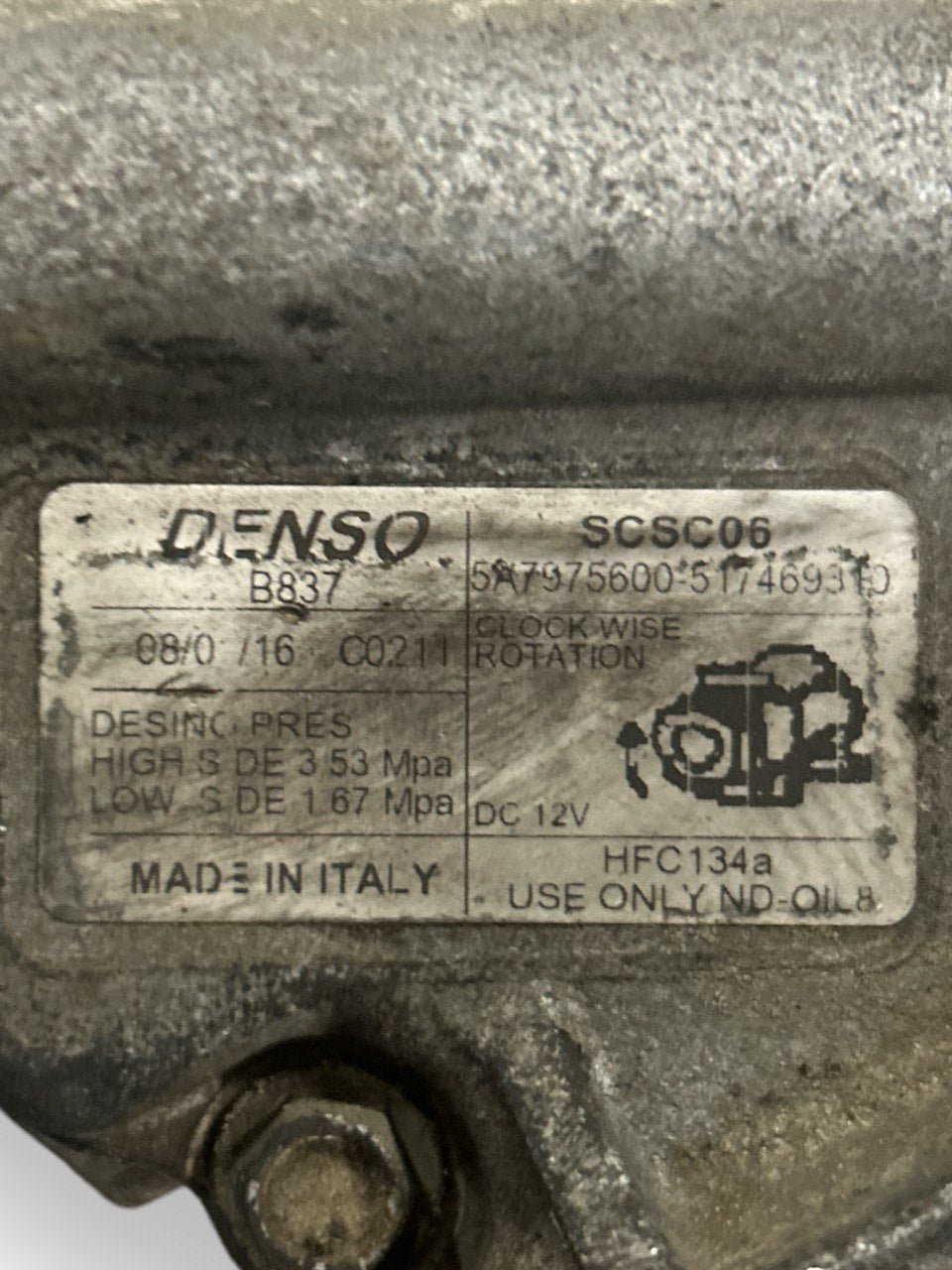 Air Conditioning Compressor Fiat Idea 1.3 Diesel (2003 > 2011) code . 517469310 - F&P CRASH SRLS - Used Parts