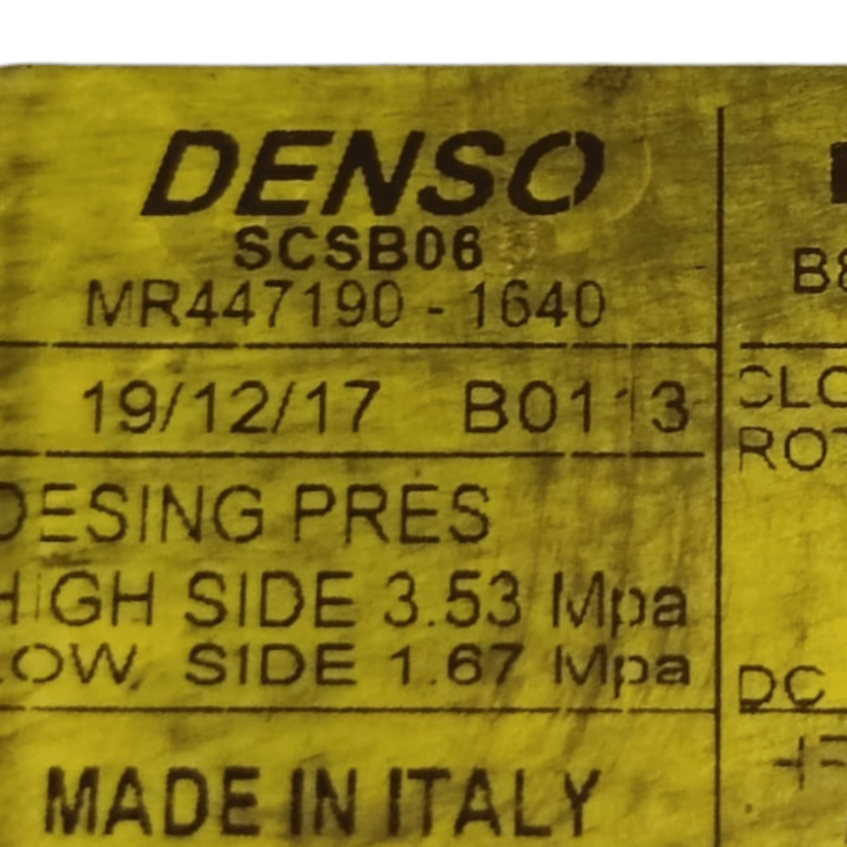 Air conditioning compressor fiat panda 0.9 petrol code: 4471901640 (2012 - ) - F&P CRASH SRLS - Used Parts