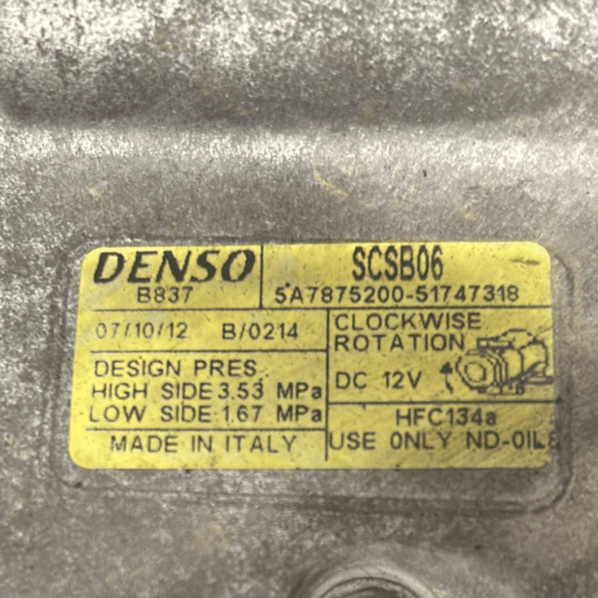 Air Conditioning Compressor Fiat Panda 169 1.2 petrol (2003 > 2012) code:5A7875200 - 51747318 - F&P CRASH SRLS - Used Parts