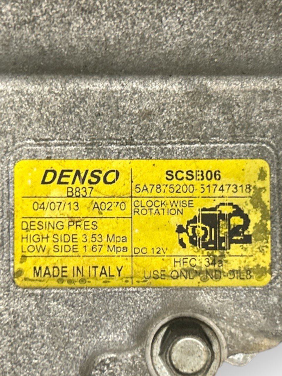 Compressore Aria Condizionata Fiat Panda 169 1.2 Benzina cod.5A7875200 (2003 - 2012) - F&P CRASH SRLS - Ricambi Usati