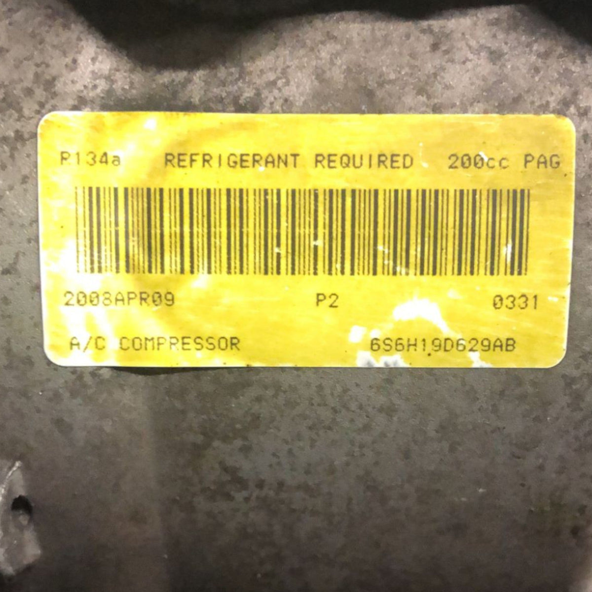 Air Conditioning Compressor Ford Fiesta 1.2 Petrol (2002 > 2008) cod:6S6H19D629AB - F&P CRASH SRLS - Used Parts