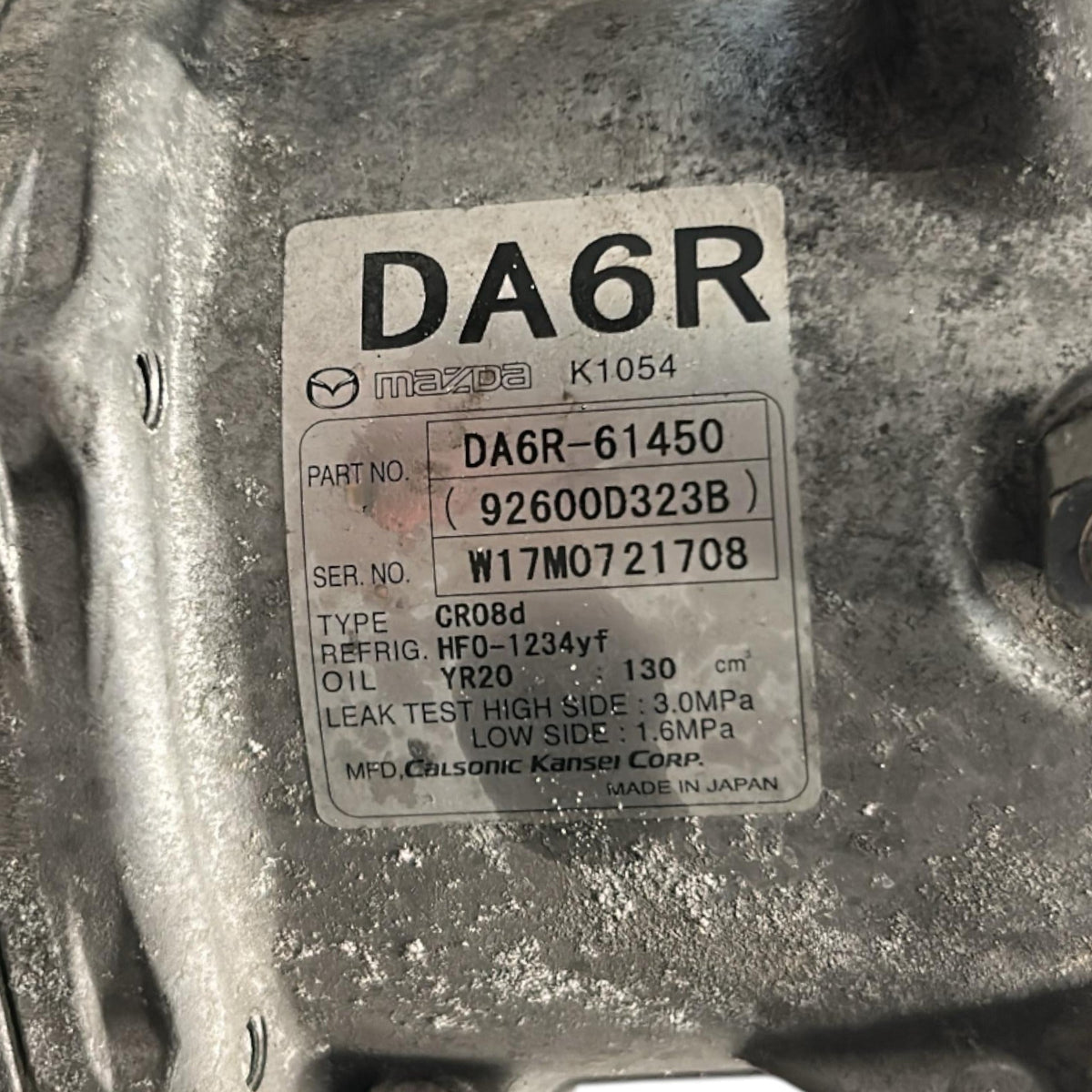 Air Conditioning Compressor Mazda CX - 3 cod.92600D323B 1.5 Diesel (2015 > ) - F&P CRASH SRLS - Used Parts