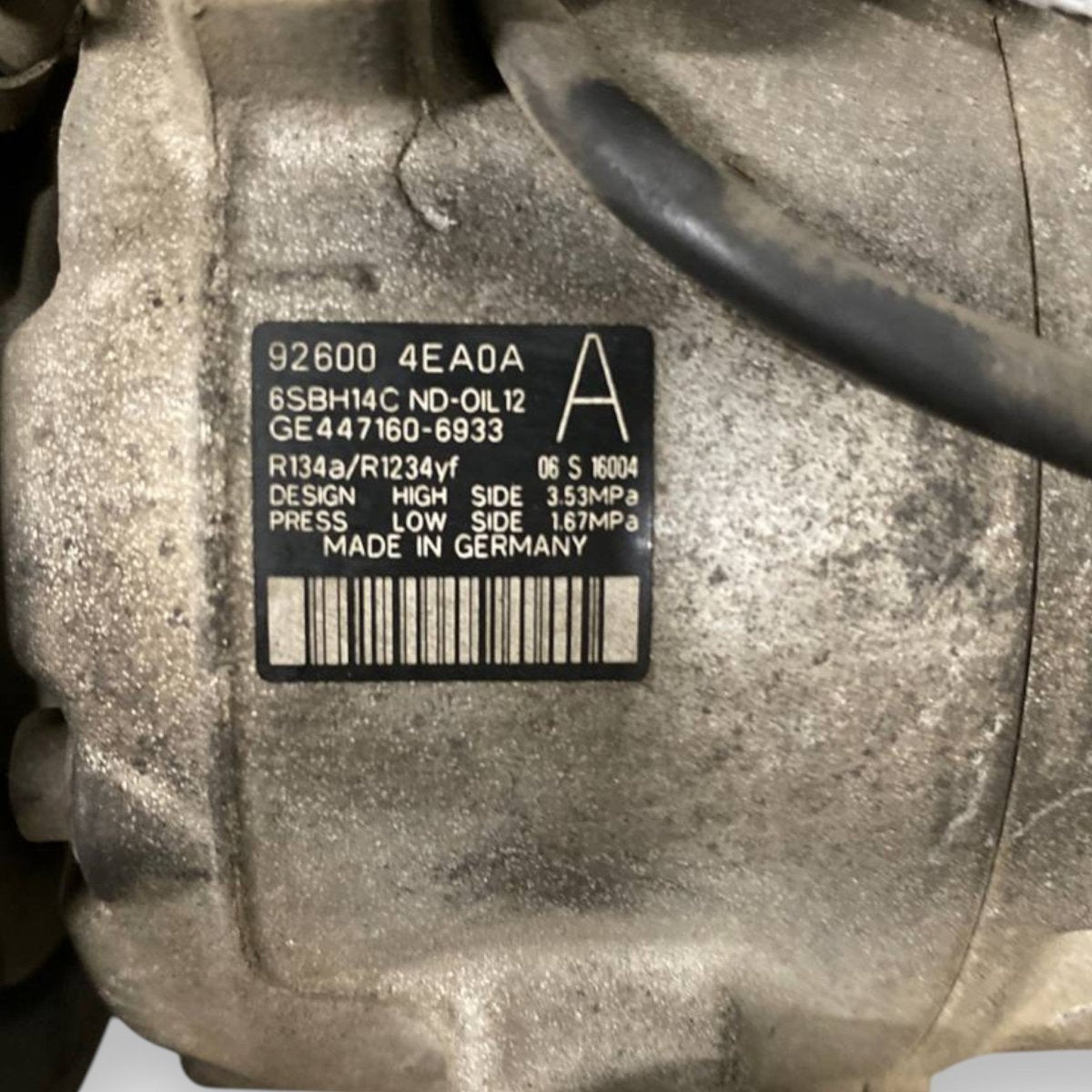 Air conditioning compressor nissan qashqai j10 1.5 diesel Code: 926004ea0a (2006 - 2014) - F&P CRASH SRLS - Used Parts