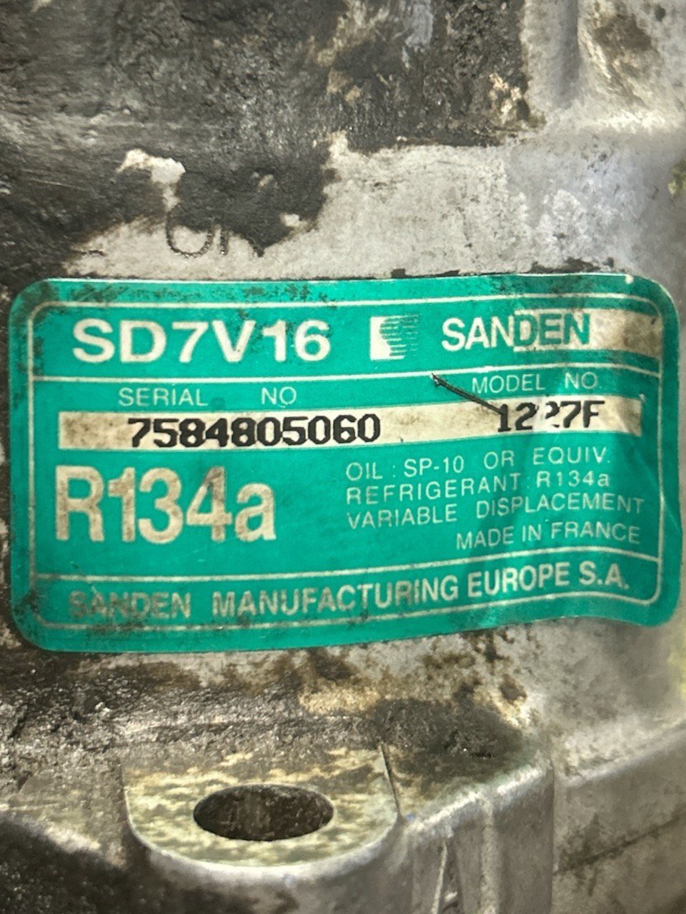 Compressore Aria Condizionata Peugeot 206 2.0 Diesel (1999 > 2003) cod . SD7V16 - F&P CRASH SRLS - Ricambi Usati
