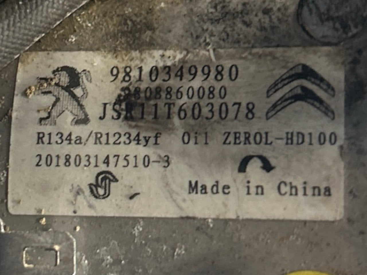 Compressore Aria Condizionata Peugeot 208 I 1.2 Benzina cod.9810349980 (2012 > 2019) - F&P CRASH SRLS - Ricambi Usati