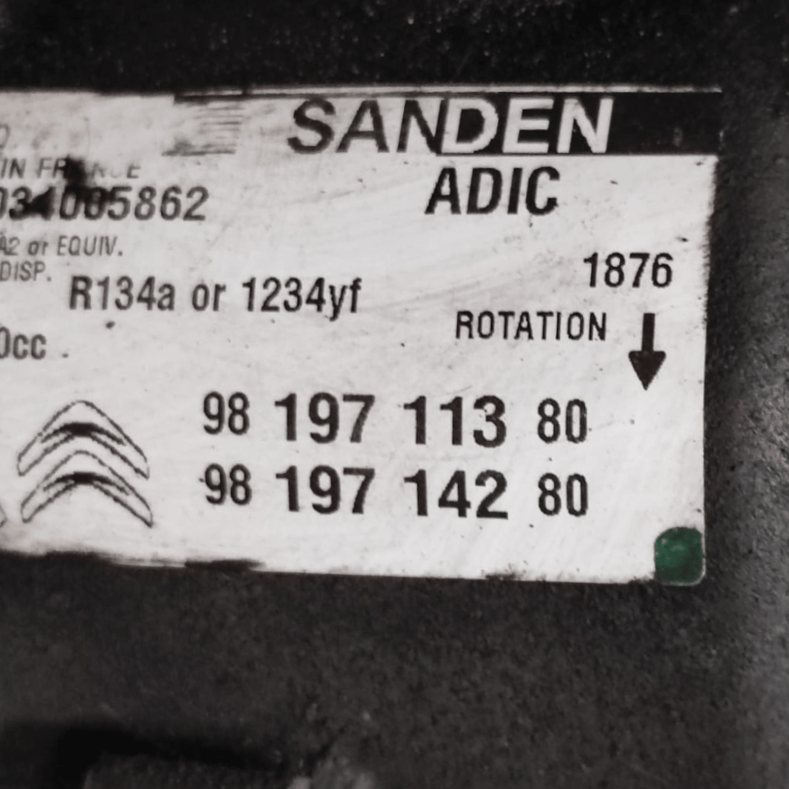 Air Conditioning Compressor Peugeot 208 II Series 1.2 Petrol CODE: 9819711380 (2019 - ) - F&P CRASH SRLS - Used Parts