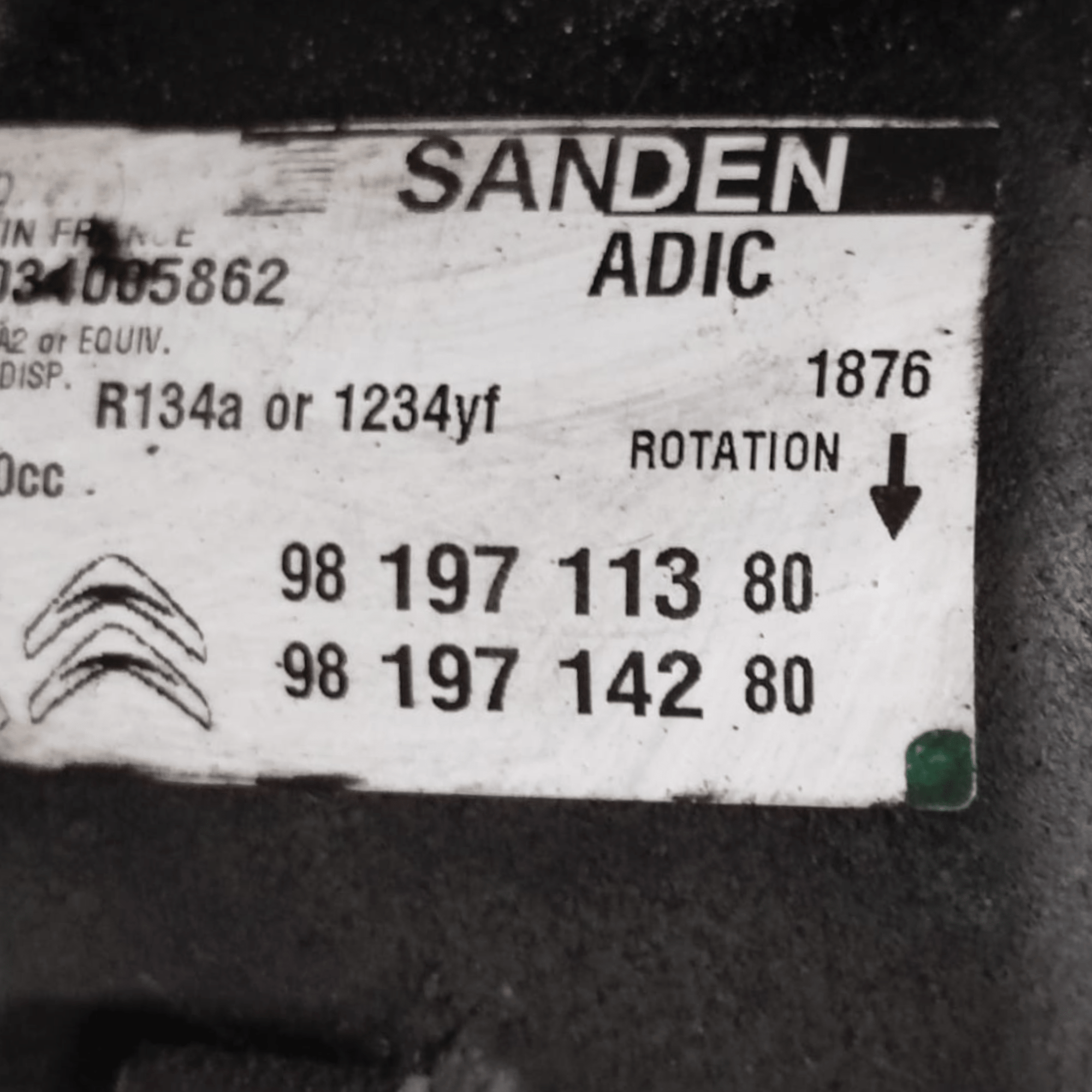 Compressore Aria Condizionata Peugeot 208 II Serie 1.2 Benzina COD: 9819711380 (2019 - ) - F&P CRASH SRLS - Ricambi Usati
