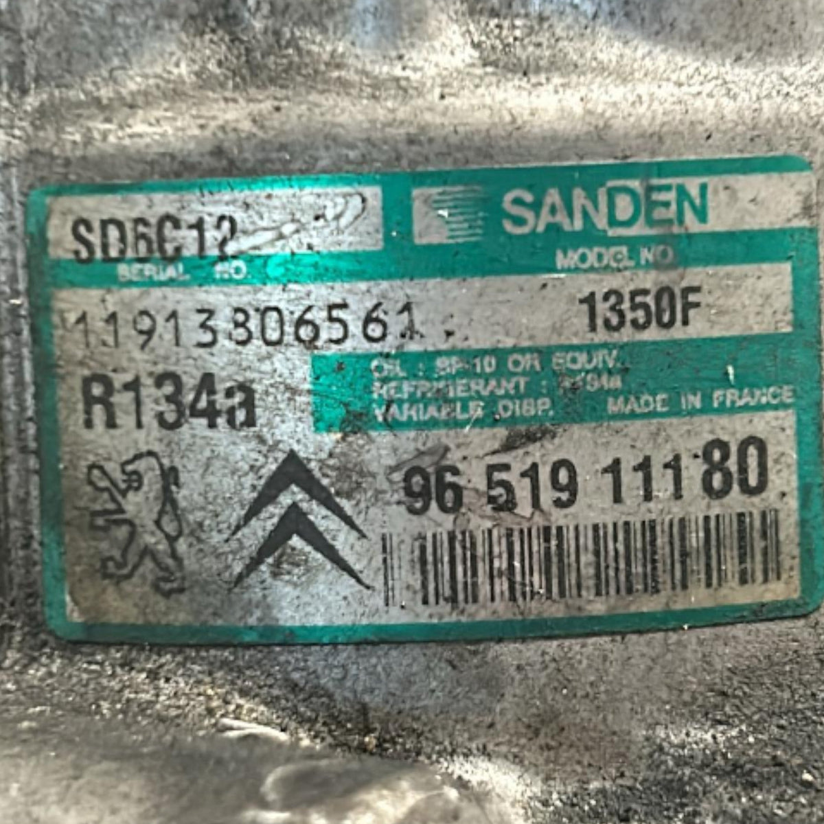 Air Conditioning Compressor Peugeot 307 cod.9651911180 2.0 Diesel (2001 > 2009) - F&P CRASH SRLS - Used Parts