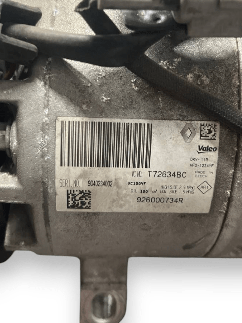 Air Conditioning Compressor Renault Clio IV 0.9 Petrol (2012 to 2021) code: 926000734R - F&P CRASH SRLS - Used Parts