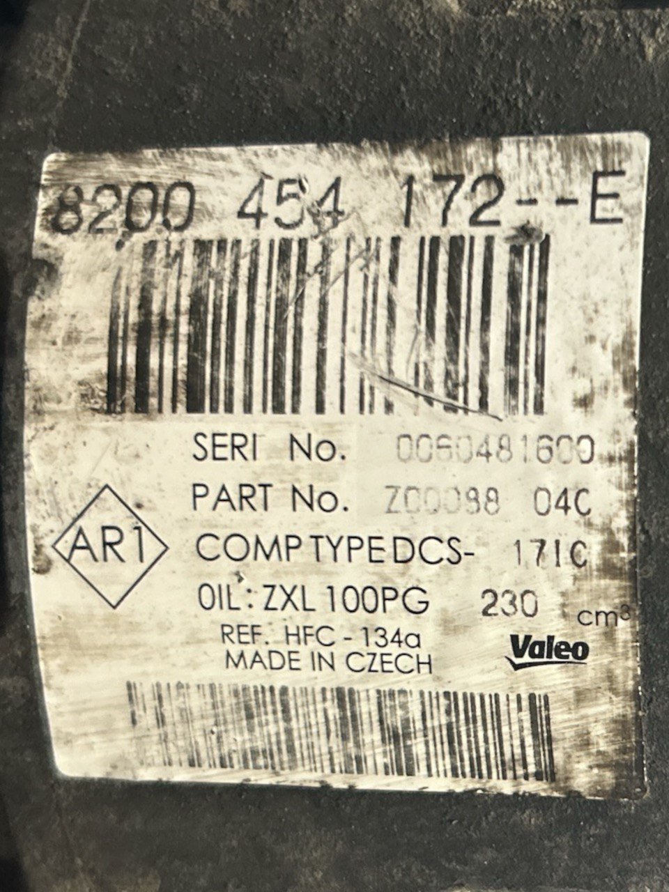 Air Conditioning Compressor Renault Trafic II 2.0 Diesel cod.8200454172 (2001 > 2014) - F&P CRASH SRLS - Used Parts