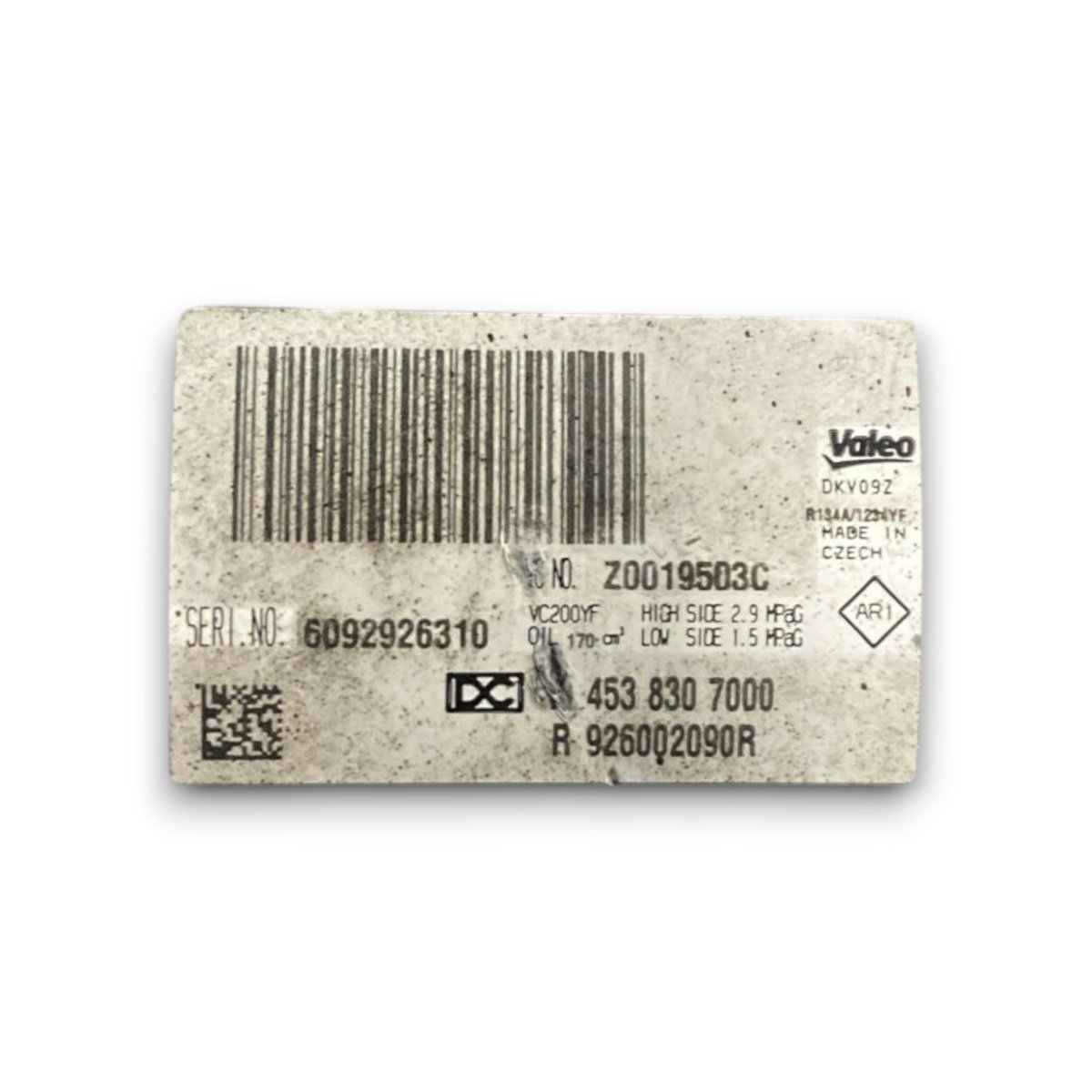 Compressore aria condizionata Renault Twingo III cod . 926002090r 1.0 benzina (2014 >) - F&P CRASH SRL - Ricambi Usati