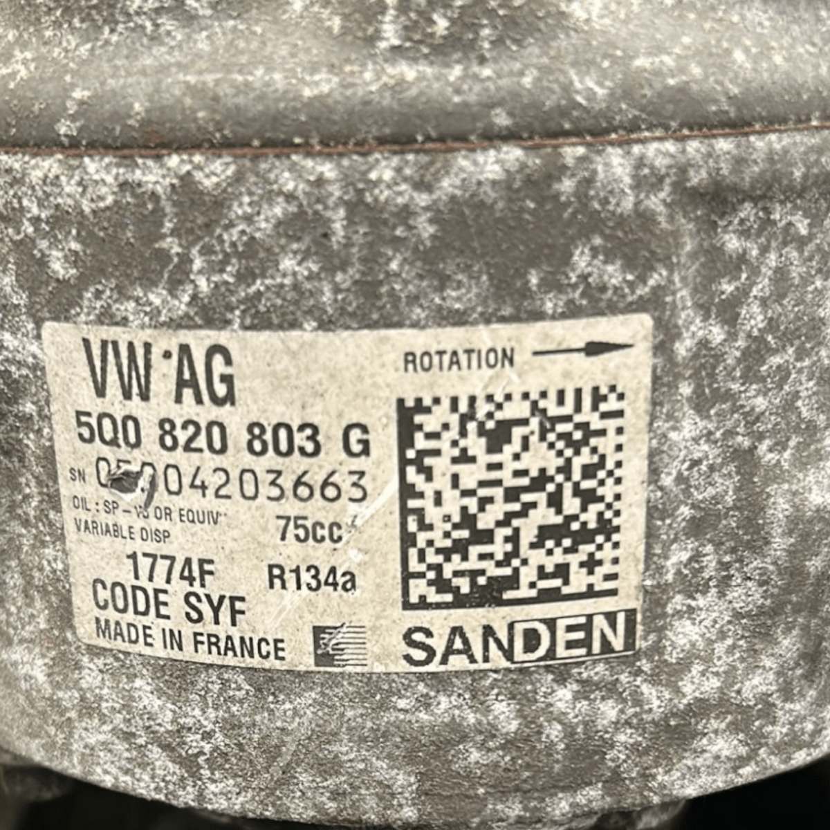 Air conditioning compressor seat leon 1.0 petrol code:5Q0820803G (2013 > 2019) - F&P CRASH SRLS - Used Parts